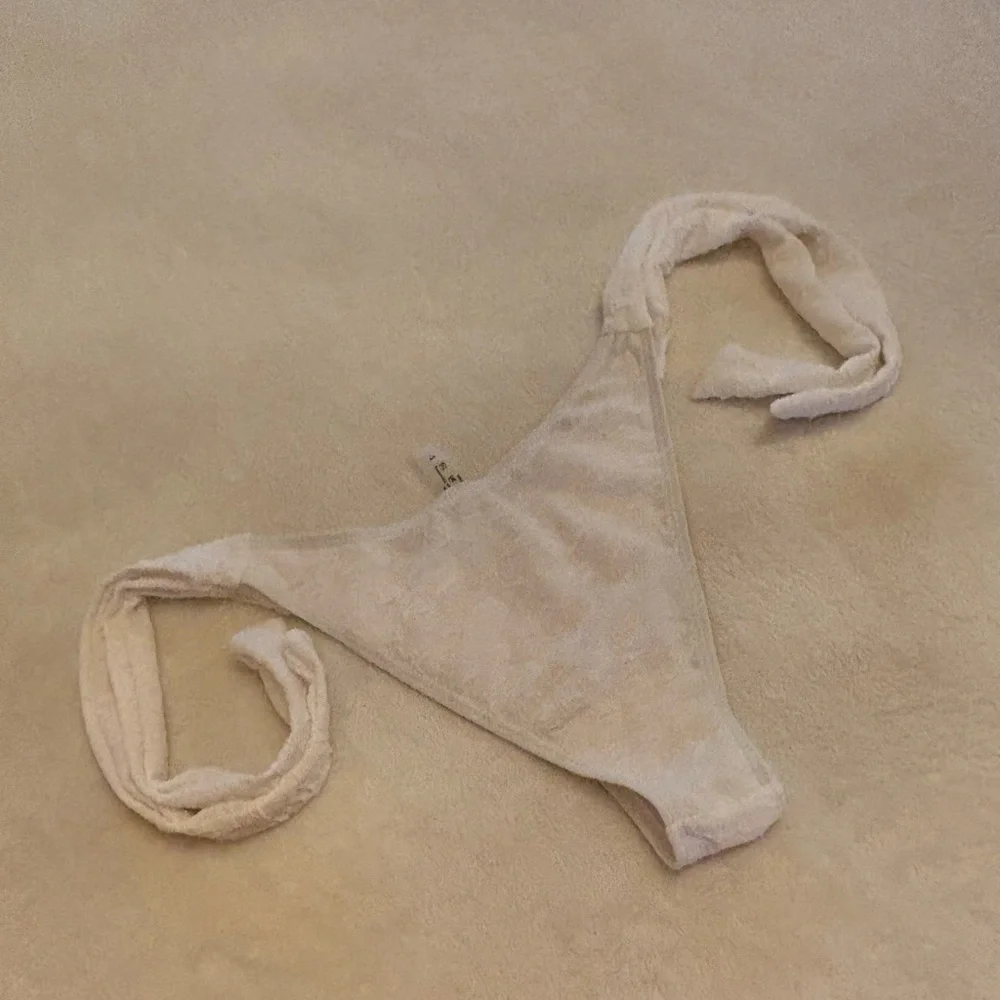 SHEIN WHITE TIE HIP TEXTURED BIKINI BOTTOM SZ SMALL